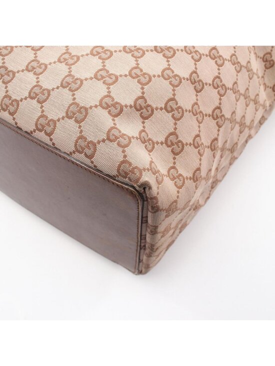 Authentic Vintage Gucci Vintage GG Canvas Tote Bag | Brown  Gucci Tote GG Pattern 002 Dark Brown Beige Canvas Leather